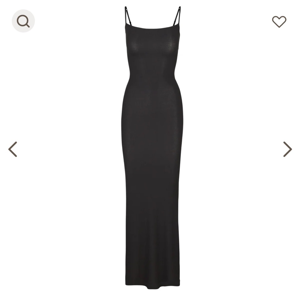 SKIMS maxi ribbed slip dress in black